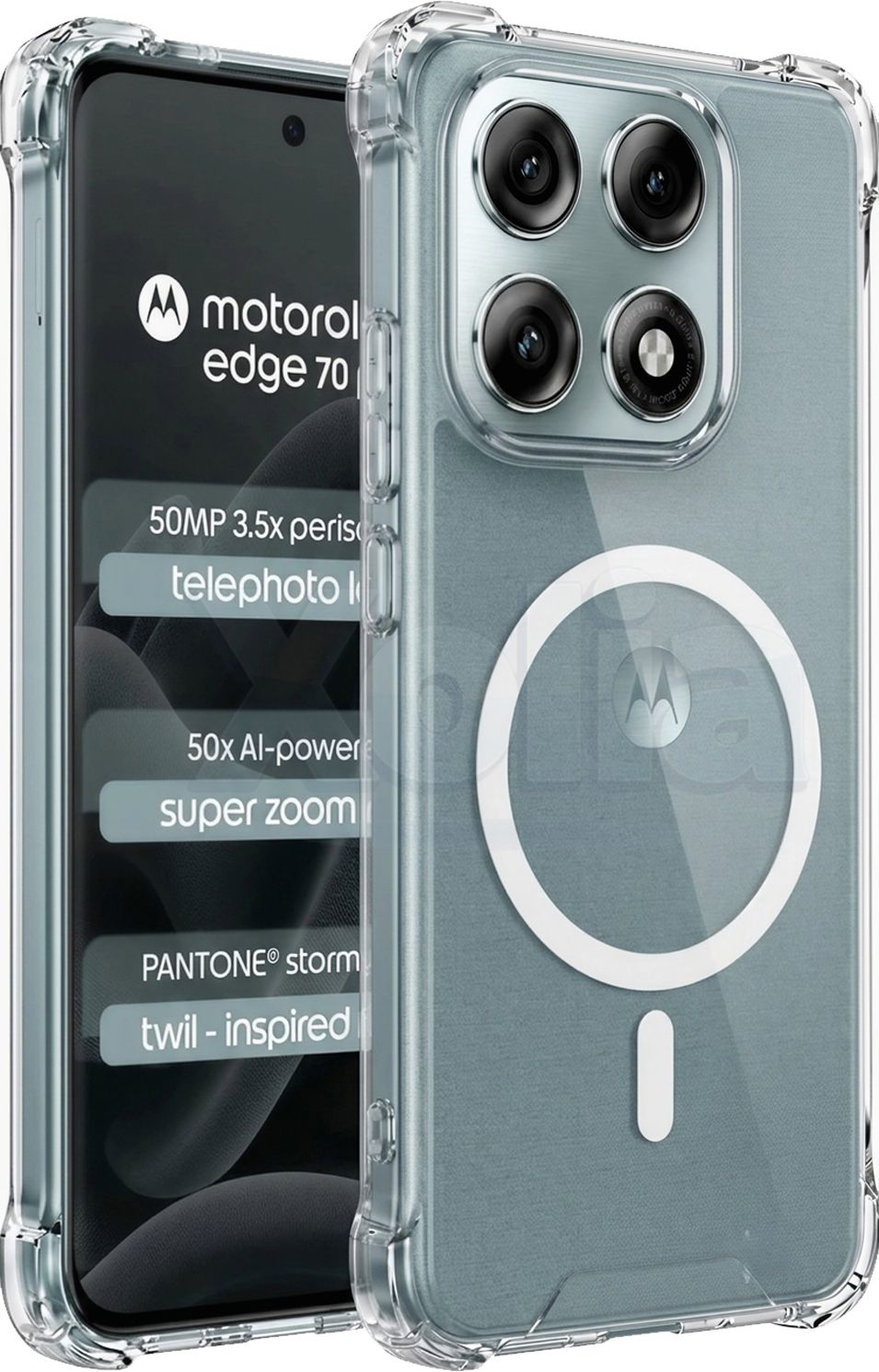 Xolia Back Cover for Motorola Edge 70 Pro Plus 5G (Transparent, Shock Proof, Polycarbonate, Silicon, Pack of: 1) — image 1 of 5