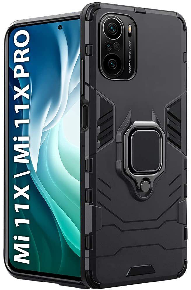 Micvir Back Cover for Mi 11X (Transparent, Black, Shock Proof, Plastic, Silicon, Pack of: 1)