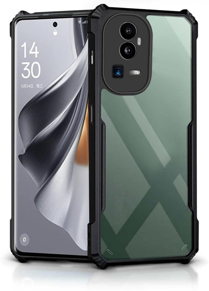 Micvir Back Cover for OPPO Reno 10 Pro Plus 5G, Oppo Reno 10 Pro+ 5G (Transparent, Black, Shock Proof, Polycarbonate, Pack of: 1)
