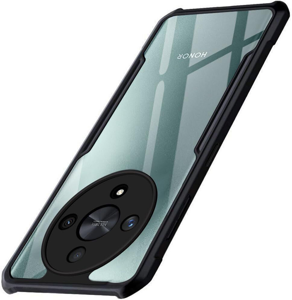 Micvir Back Cover for Honor X9B 5G (Transparent, Black, Shock Proof, Polycarbonate)