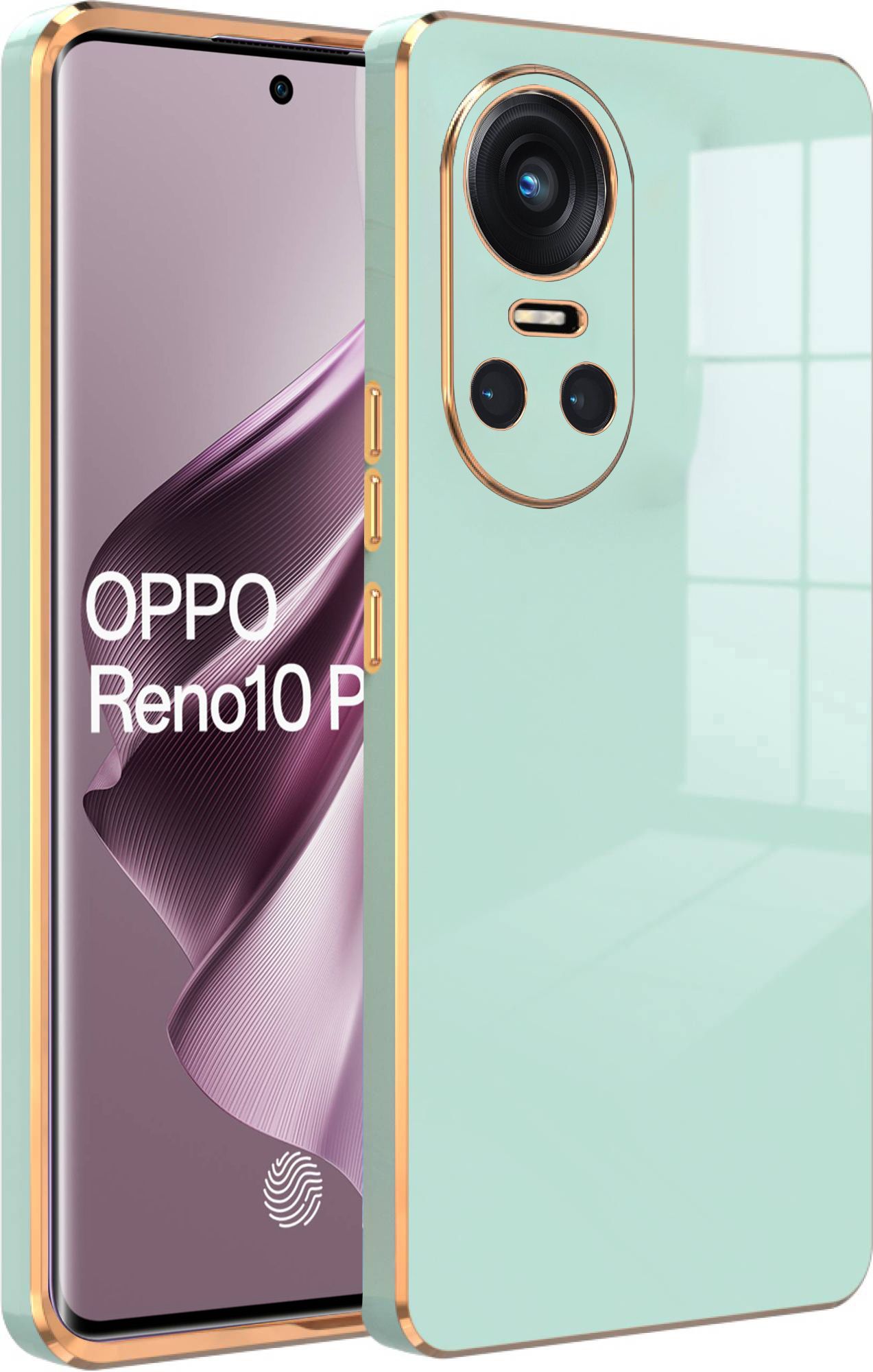 Micvir Back Cover for OPPO Reno 10, Oppo Reno 10 Pro 5G (Green, Silicon, Pack of: 1)