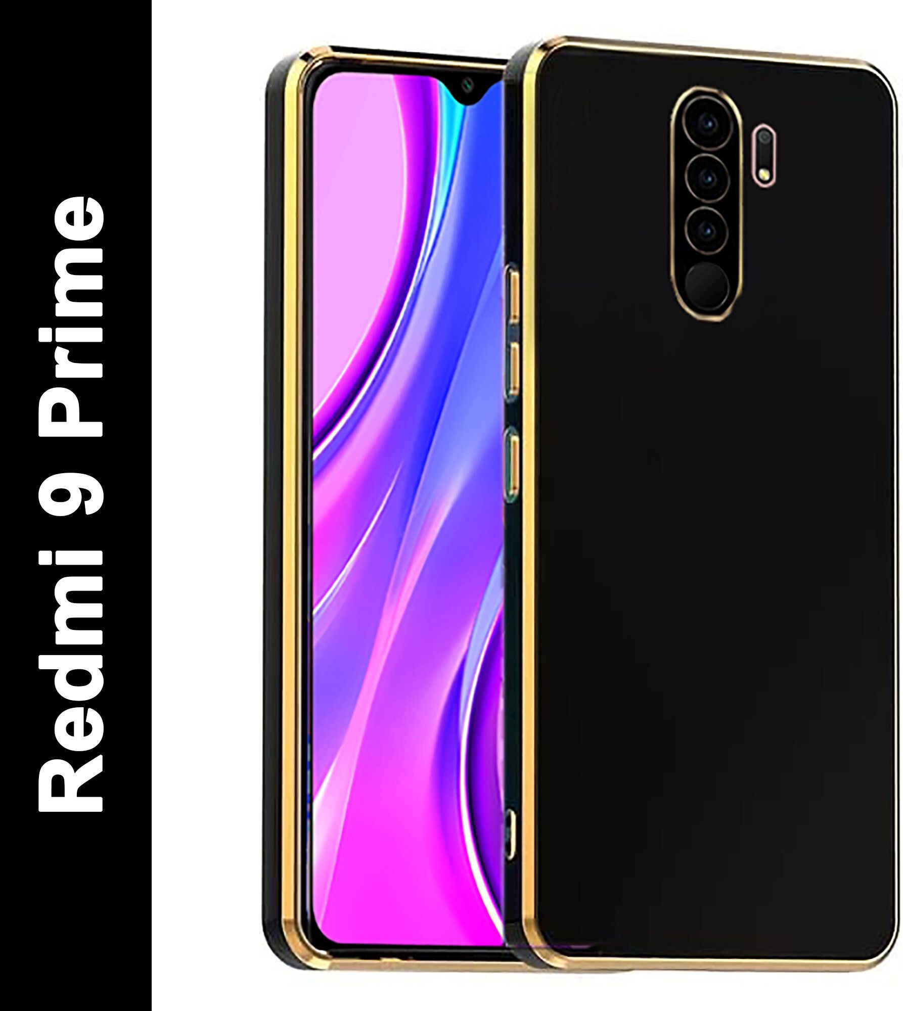 Micvir Back Cover for Redmi 9 Prime (Black, Silicon, Pack of: 1)