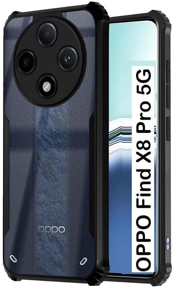 Micvir Back Cover for OPPO Find X8 Pro 5G (Transparent, Black, Shock Proof, Polycarbonate, Pack of: 1)