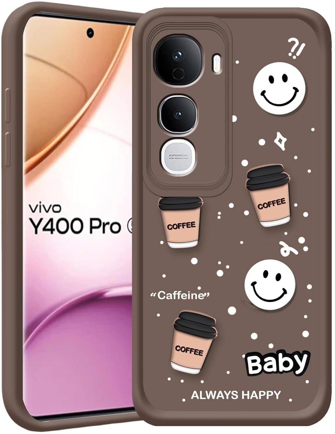 Micvir Back Cover for Vivo Y400 Pro 5G (Brown, Silicon, Pack of: 1) — image 1 of 1