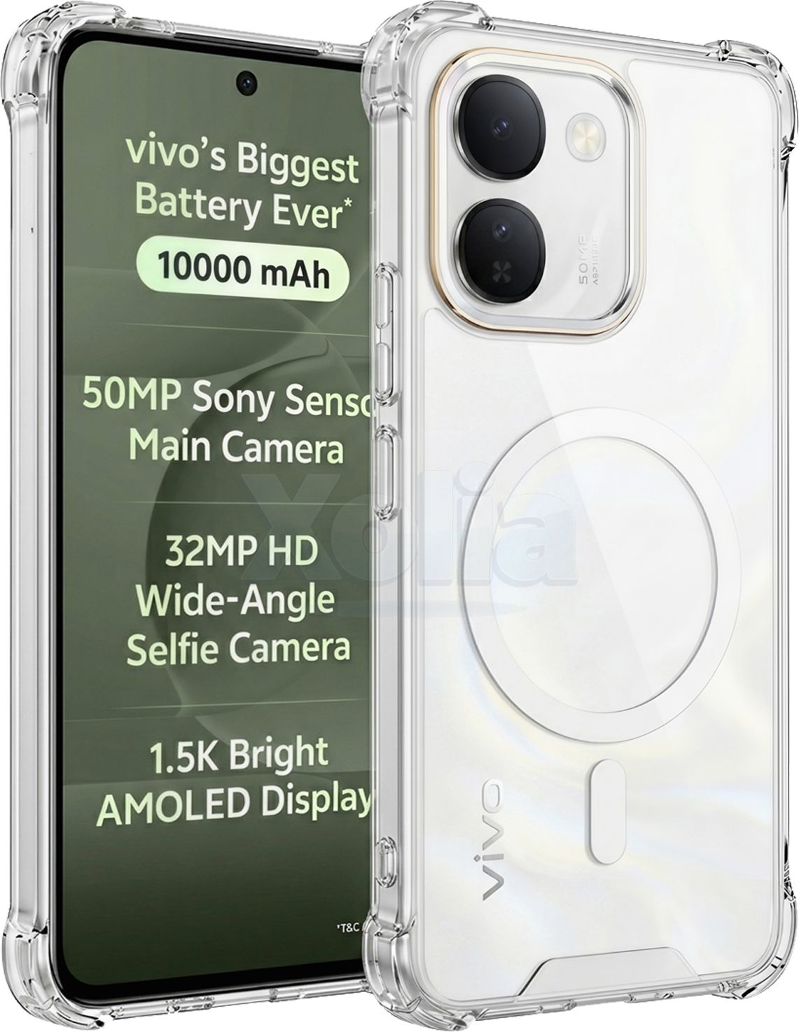 Xolia Back Cover for vivo S2 FE 5G (Transparent, Shock Proof, Polycarbonate, Silicon, Pack of: 1)
