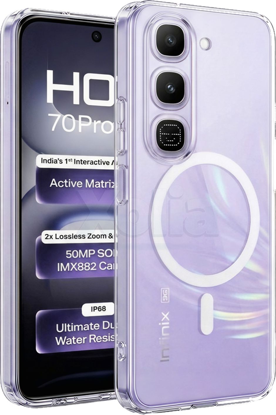 Xolia Back Cover for Infinix Hot 70 Pro 5G+ (Transparent, Shock Proof, Polycarbonate, Pack of: 1)
