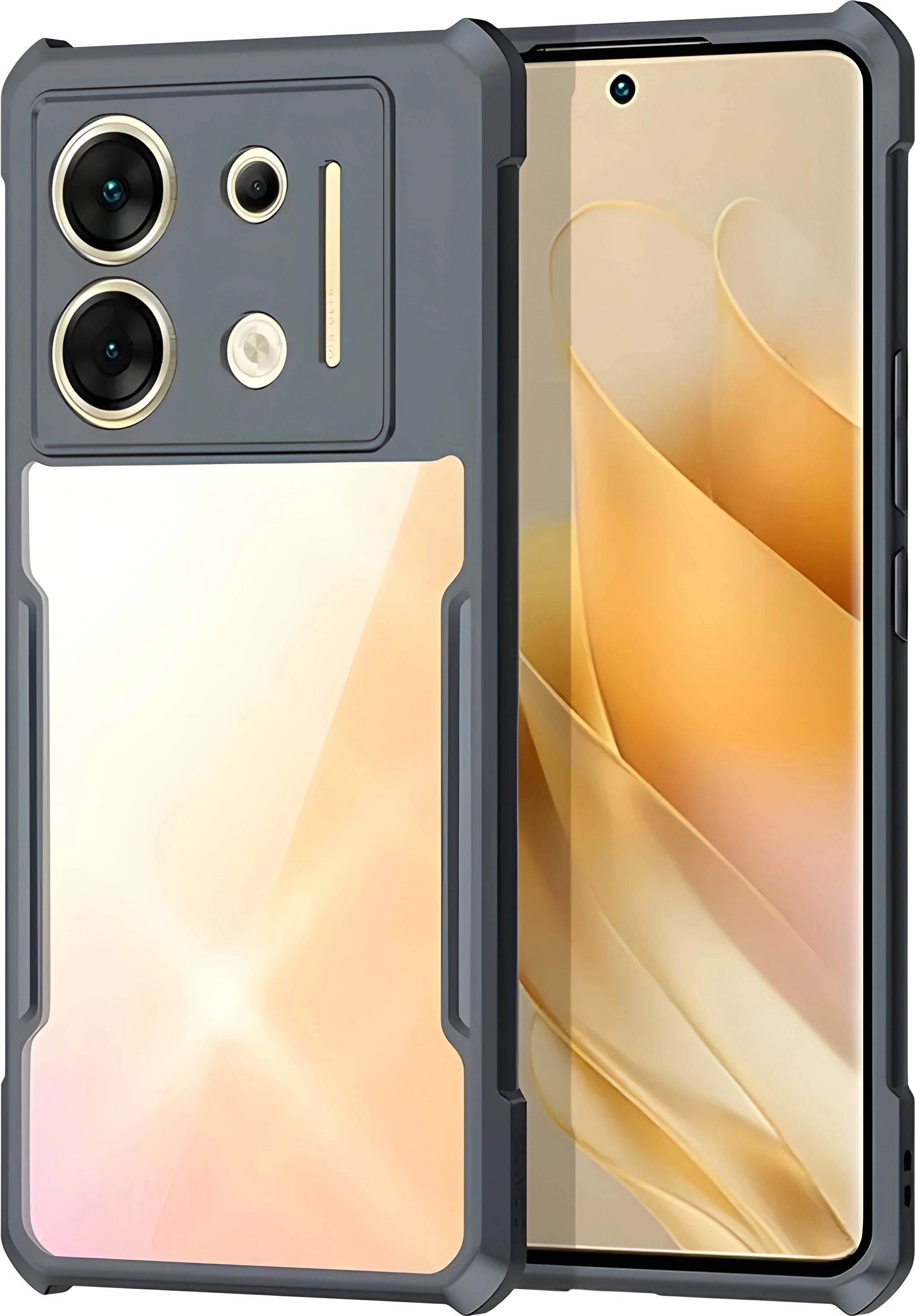 Micvir Back Cover for Infinix Zero 30 5G (Transparent, Black, Shock Proof, Polycarbonate, Pack of: 1)