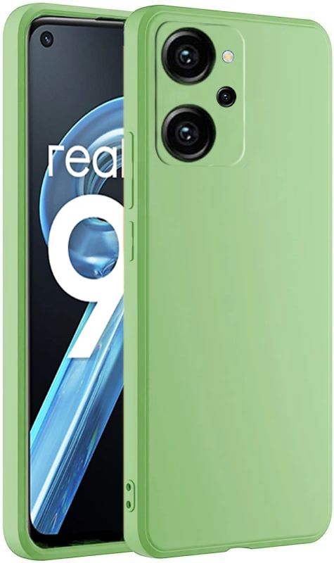 Micvir Back Cover for Realme 9i, Oppo K10, Oppo A76, Oppo A96 (Green, Dual Protection, Silicon, Pack of: 1)