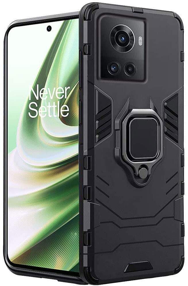 Micvir Back Cover for OnePlus 10R 5G (Transparent, Black, Shock Proof, Plastic, Silicon, Pack of: 1)