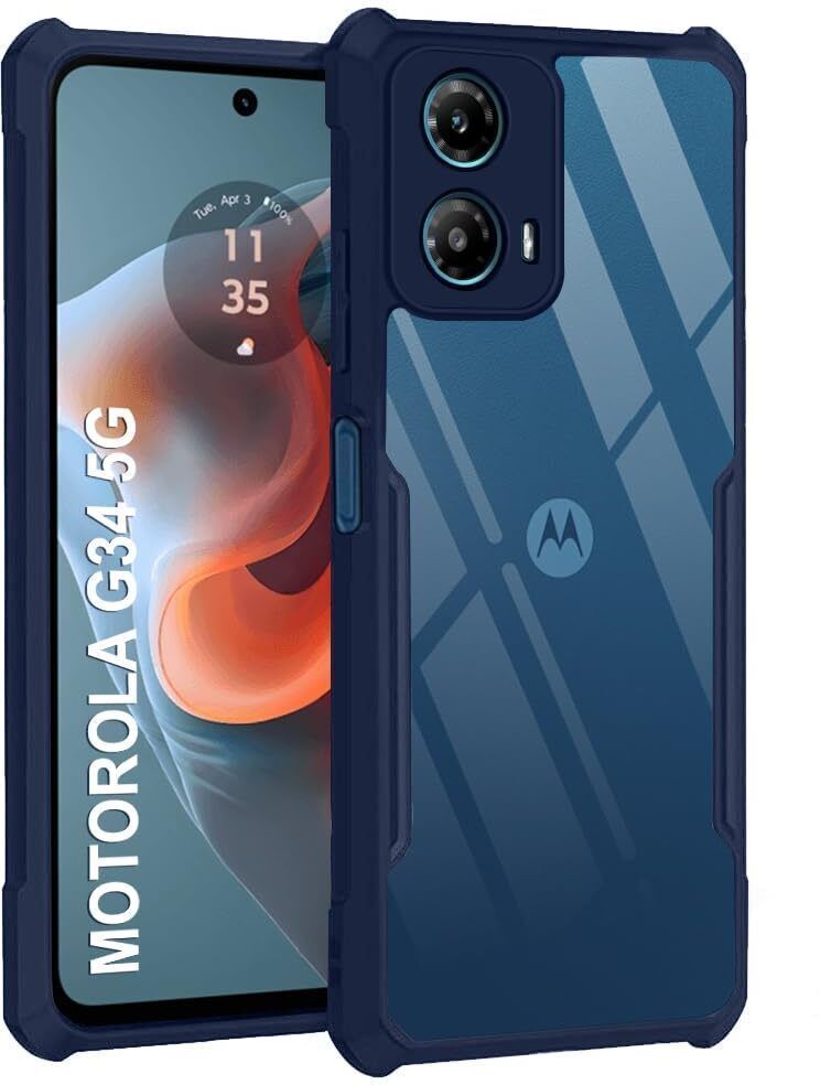 Micvir Back Cover for Motorola Moto G45 5G (Blue, Shock Proof, Polycarbonate, Pack of: 1)