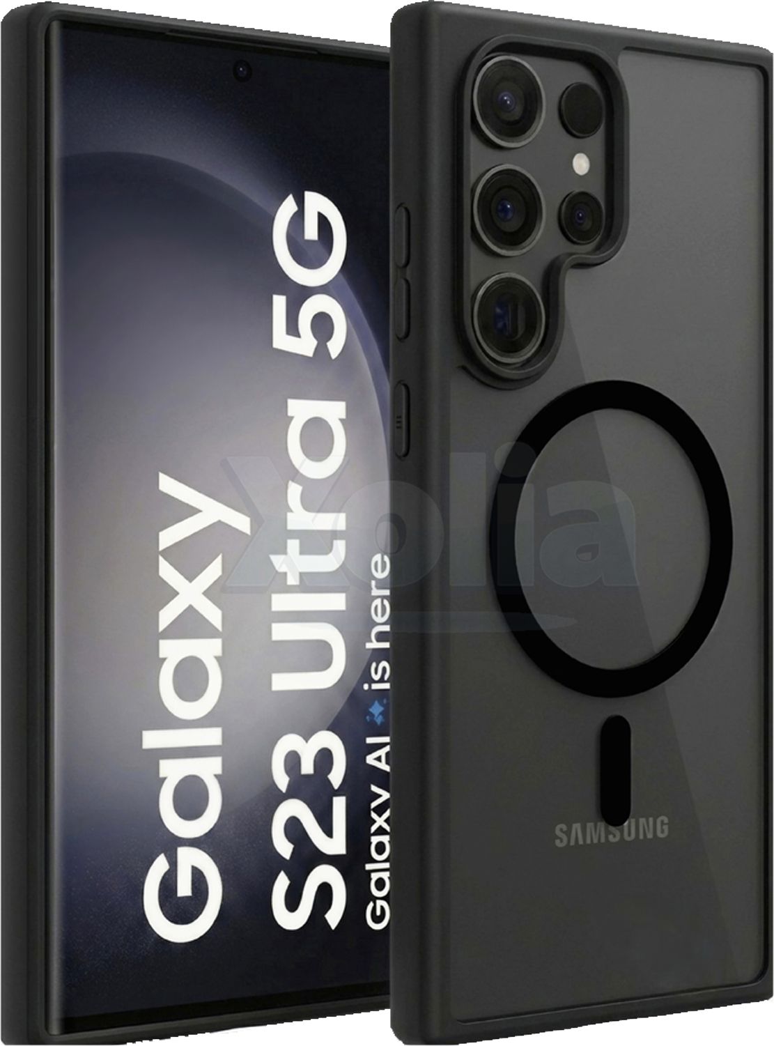 Xolia Back Cover for Samsung Galaxy S23 Ultra 5G (Black, Shock Proof, Polycarbonate, Silicon, Pack of: 1)
