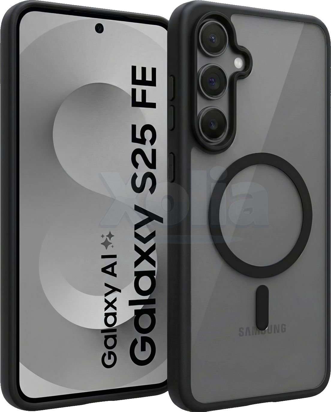 Xolia Back Cover for Samsung Galaxy S25 FE 5G (Black, Shock Proof, Polycarbonate, Silicon, Pack of: 1)