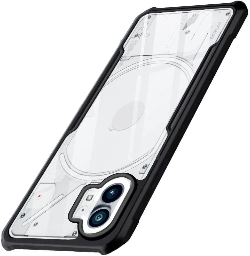 Micvir Back Cover for Nothing Phone (1) (Transparent, Black, Shock Proof, Polycarbonate, Pack of: 1)
