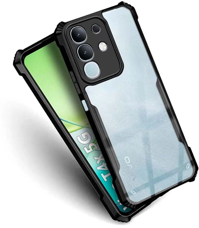 iQOO Z10x - Black Border - Transparent Back iPaky Mobile Back Cover Case