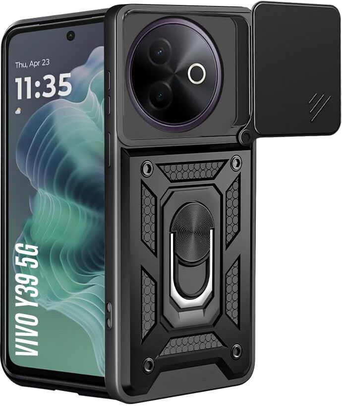 Micvir Back Cover for Vivo Y39 5G (Black, Shock Proof, Polycarbonate, Silicon, Pack of: 1) — image 1 of 1