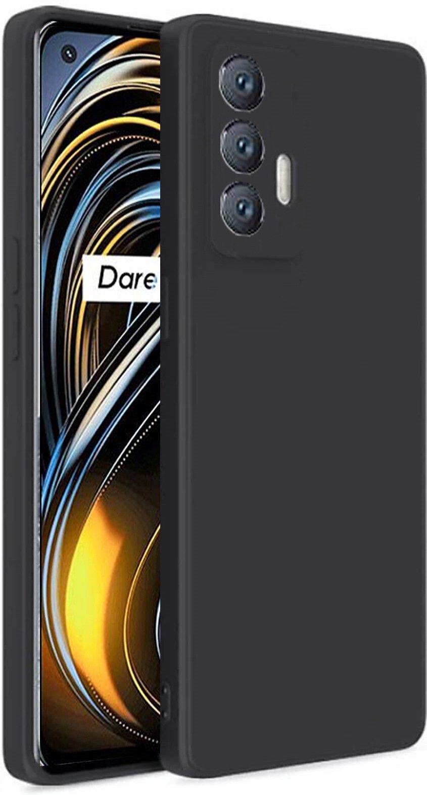 Micvir Back Cover for Realme GT 5G (Black, Grip Case, Silicon, Pack of: 1)