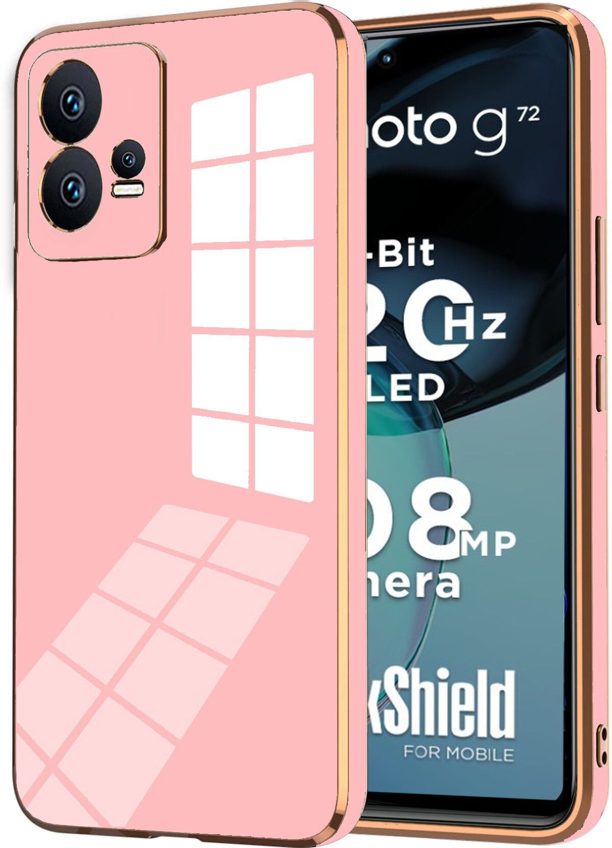 Micvir Back Cover for MOTOROLA g72 (Pink, Silicon, Pack of: 1)