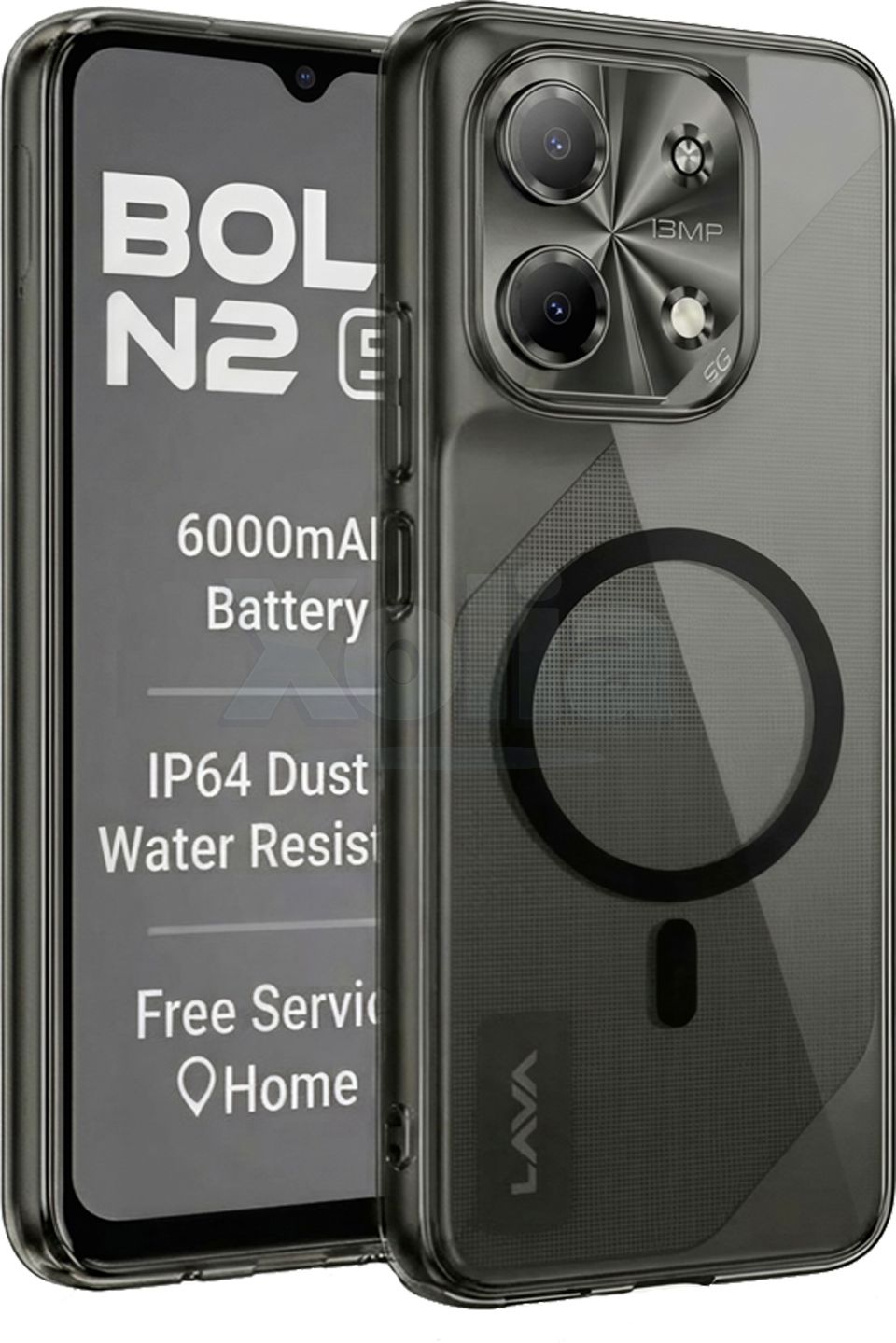 Xolia Back Cover for LAVA Bold N2 5G (Black, Shock Proof, Polycarbonate, Pack of: 1)