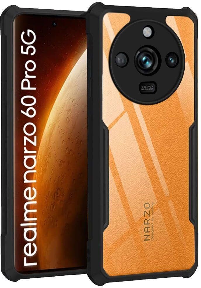 Micvir Back Cover for Realme Narzo 60 Pro 5G (Transparent, Black, Shock Proof, Polycarbonate, Pack of: 1)
