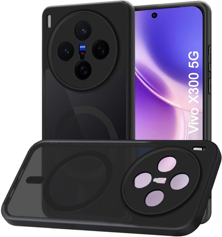 Xolia Back Cover for Vivo X300 5G (Black, Shock Proof, Plastic, Pack of: 1) — image 1 of 5