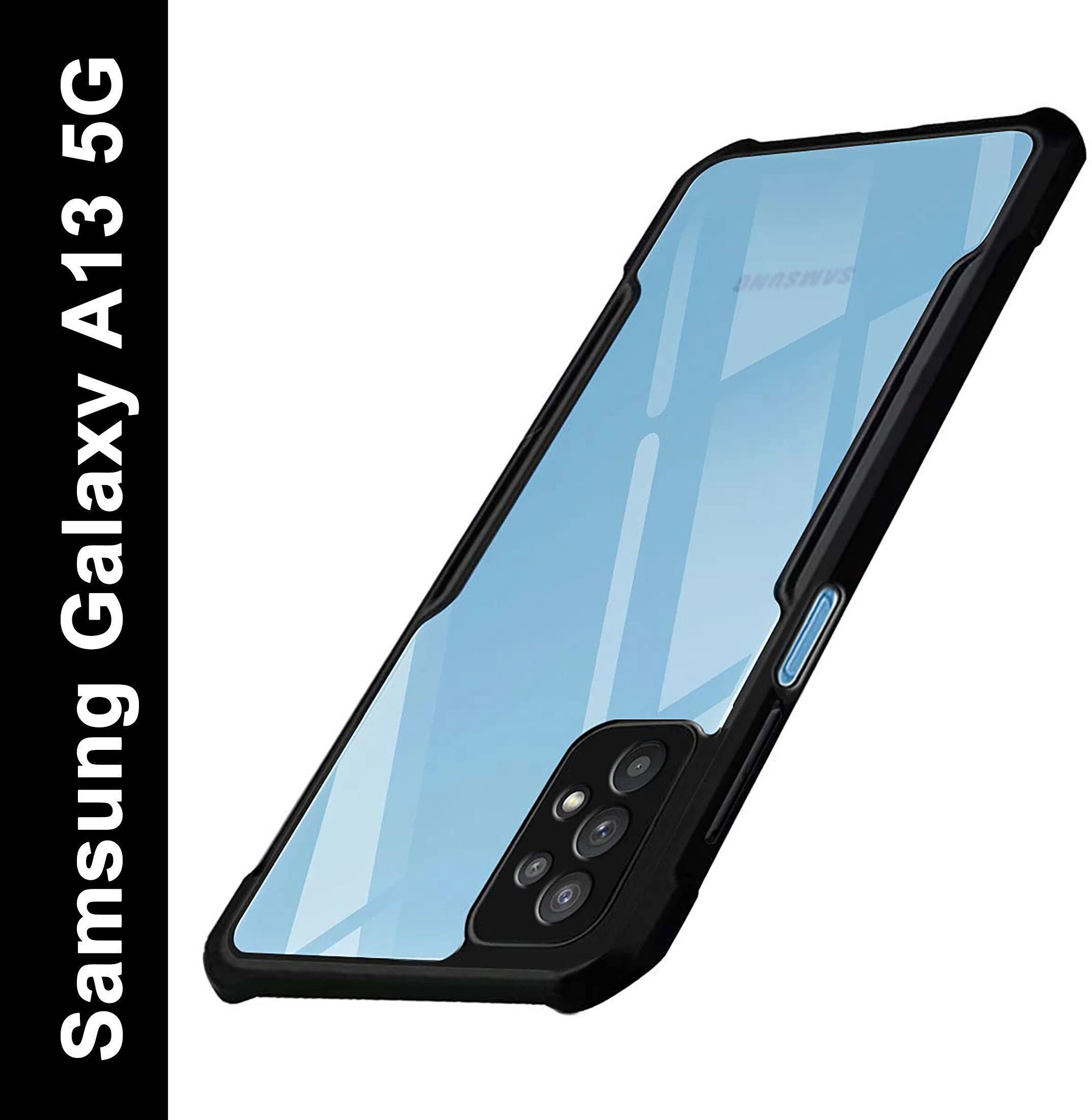 Micvir Back Cover for Samsung Galaxy A13 5G (Transparent, Black, Shock Proof, Polycarbonate, Pack of: 1)