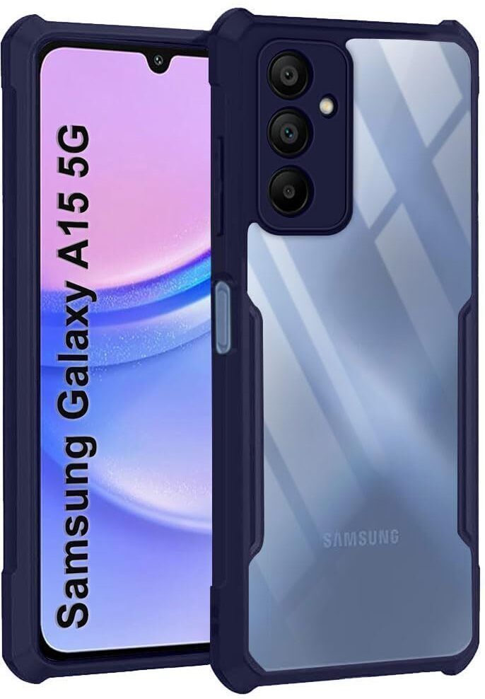 Micvir Back Cover for Samsung Galaxy A15 5G (Transparent, Blue, Shock Proof, Polycarbonate, Pack of: 1)