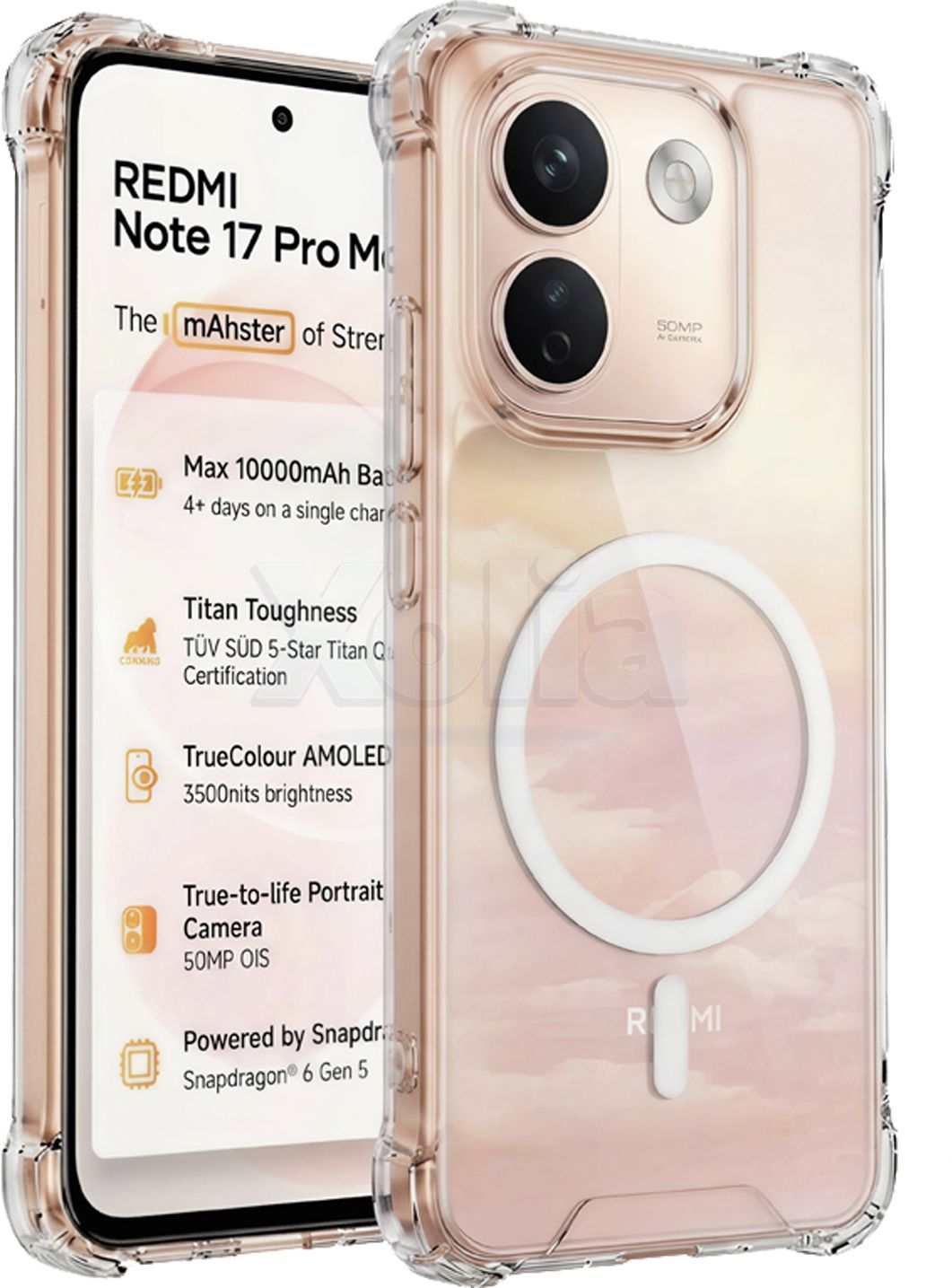 Xolia Back Cover for Redmi Note 17 Pro Max 5G (Transparent, Shock Proof, Polycarbonate, Silicon, Pack of: 1)