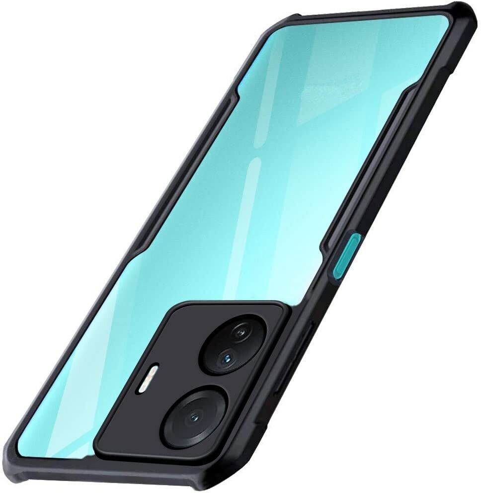 Micvir Back Cover for Vivo T1 Pro 5G (Transparent, Black, Shock Proof, Polycarbonate, Pack of: 1)