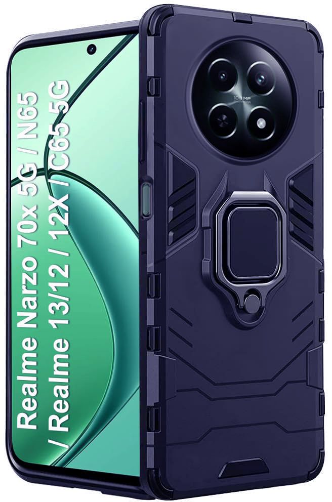 Micvir Back Cover for Realme 12 5G (Transparent, Blue, Shock Proof, Plastic, Silicon, Pack of: 1)