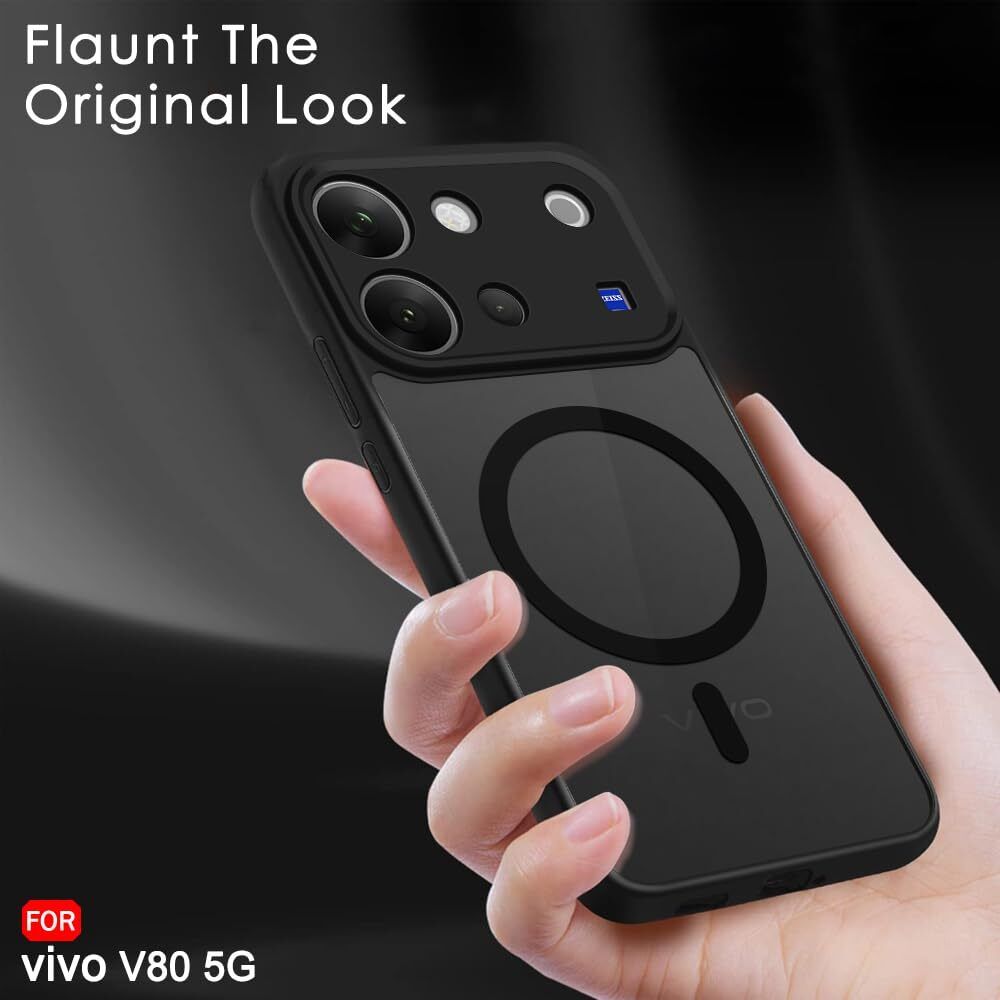 Xolia Back Cover for Vivo V80 5G (Black, Shock Proof, Polycarbonate, Silicon, Pack of: 1) — image 4 of 4