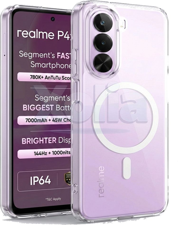 Xolia Anti Yellow Back Cover for Realme P4x 5G (Transparent, Anti-Yellow, Polycarbonate, Pack of: 1)