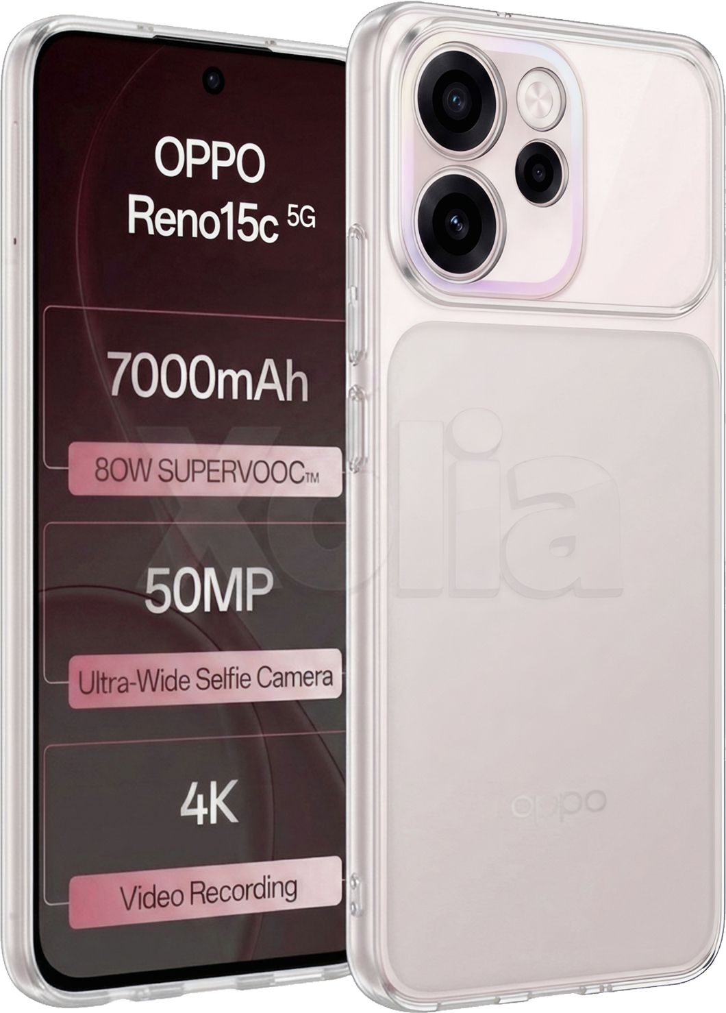Xolia Back Cover for Oppo Reno 15c 5G (Transparent, Shock Proof, Silicon, Pack of: 1)