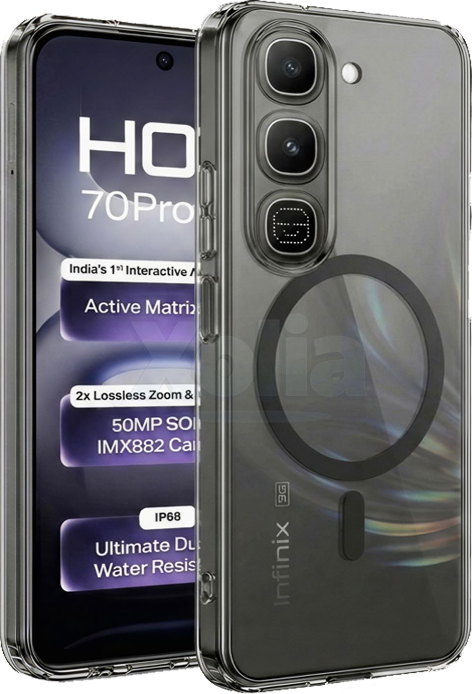 Xolia Back Cover for Infinix Hot 70 Pro 5G+ (Black, Shock Proof, Polycarbonate, Pack of: 1)
