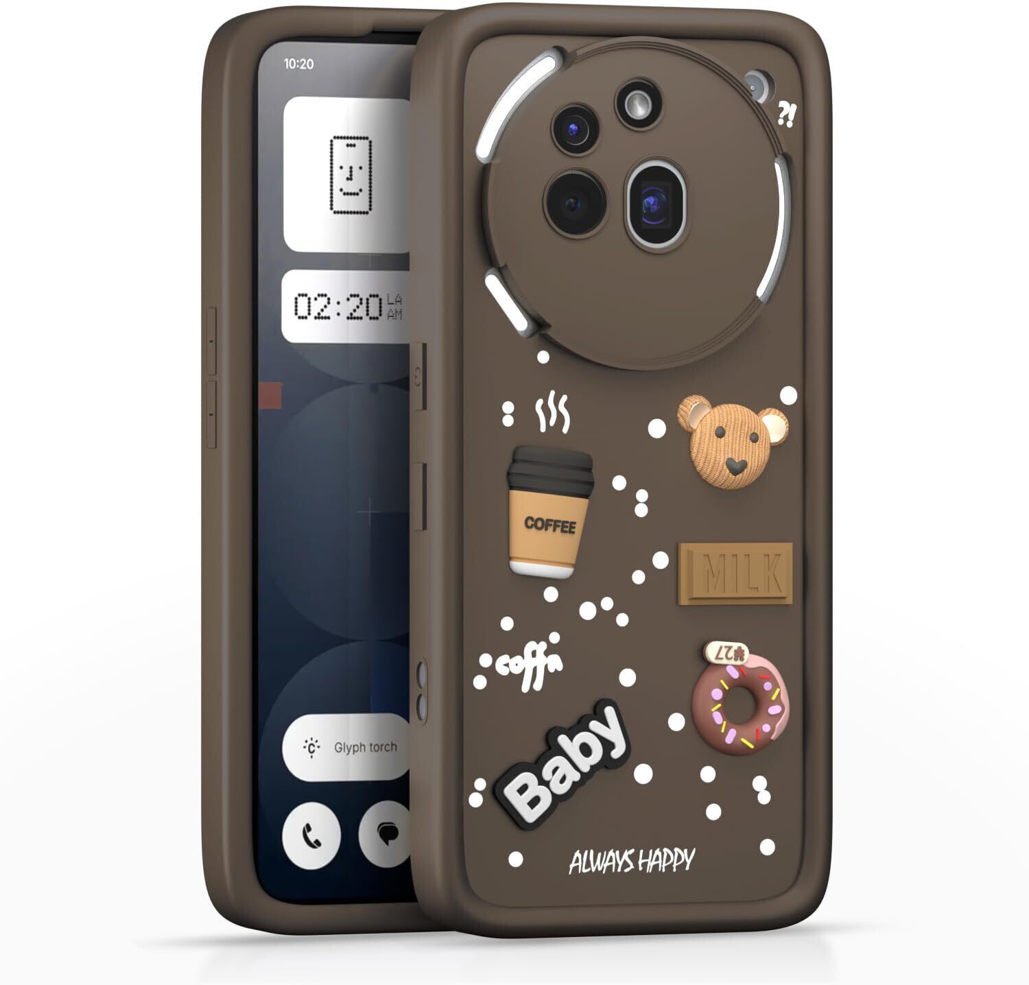 Micvir Back Cover for Nothing Phone (3a) Pro (Brown, Silicon, Pack of: 1)