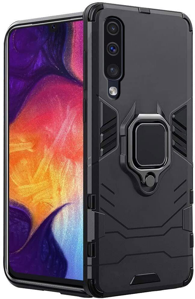 Micvir Back Cover for Samsung A50 (Transparent, Black, Shock Proof, Pack of: 1)