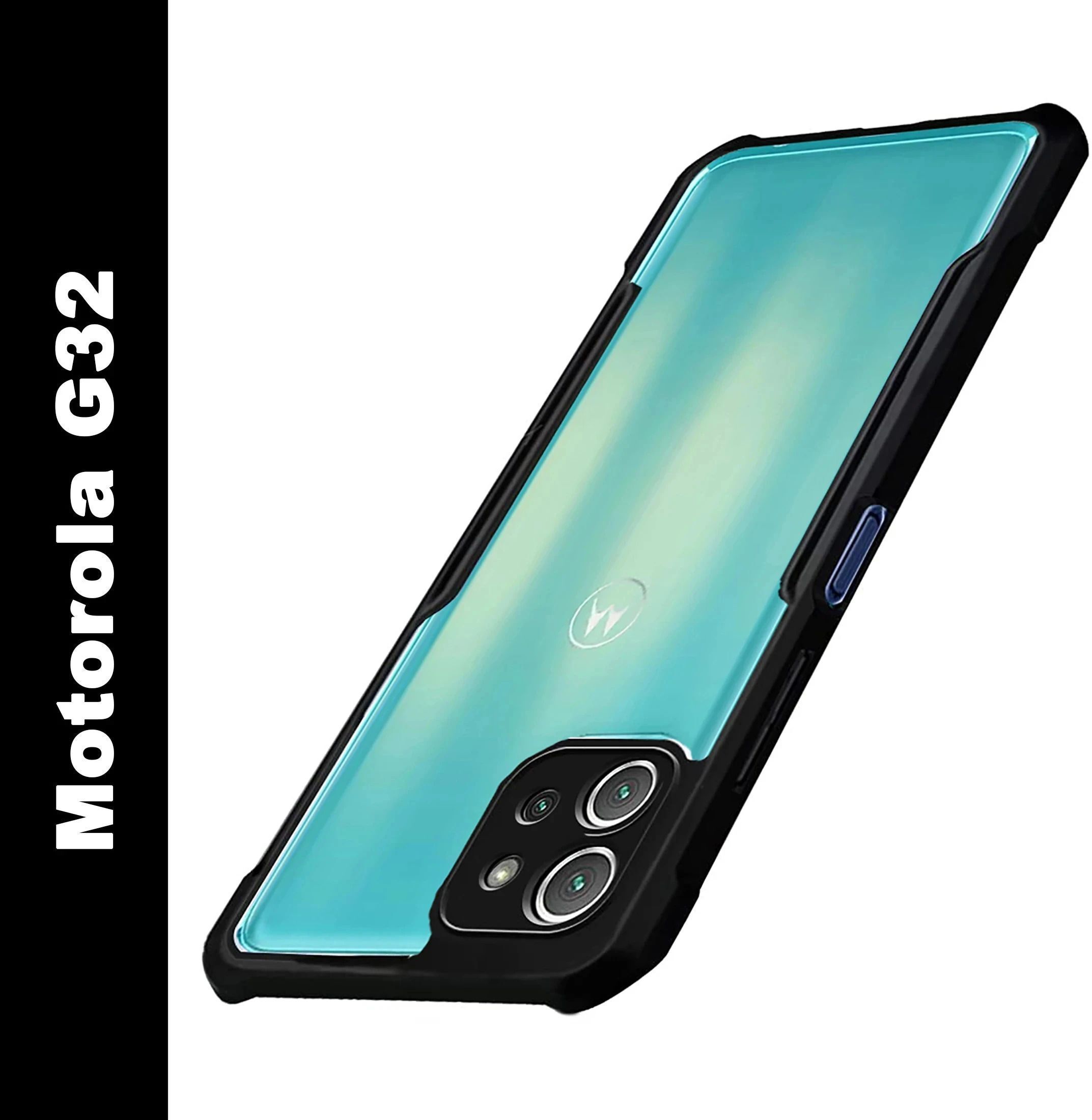 Micvir Back Cover for Motorola G32 (Transparent, Black, Shock Proof, Polycarbonate, Pack of: 1)