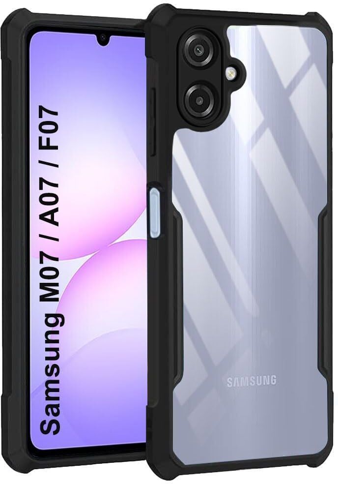 Micvir Back Cover for SAMSUNG Galaxy A07 5G (Transparent, Black, Shock Proof, Polycarbonate, Pack of: 1)