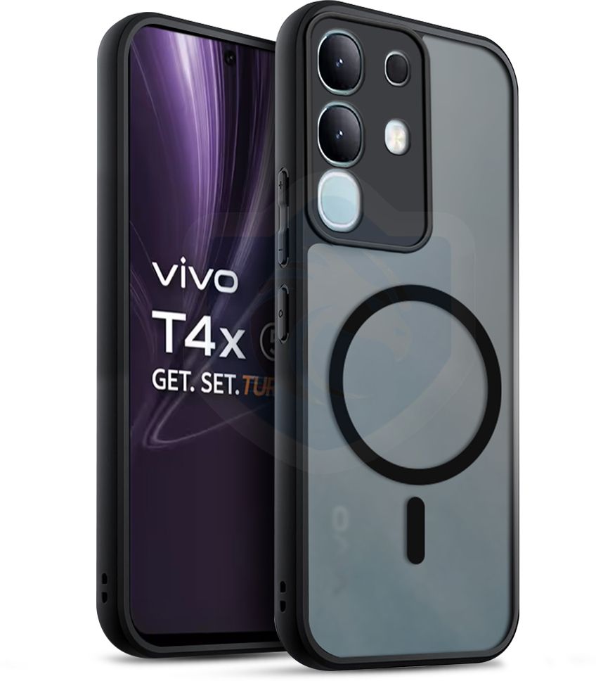 Micvir Back Cover for vivo T4x 5G, Vivo y31 Pro 5G, Iqoo Z10X 5G (Black, Shock Proof, Polycarbonate, Pack of: 1)