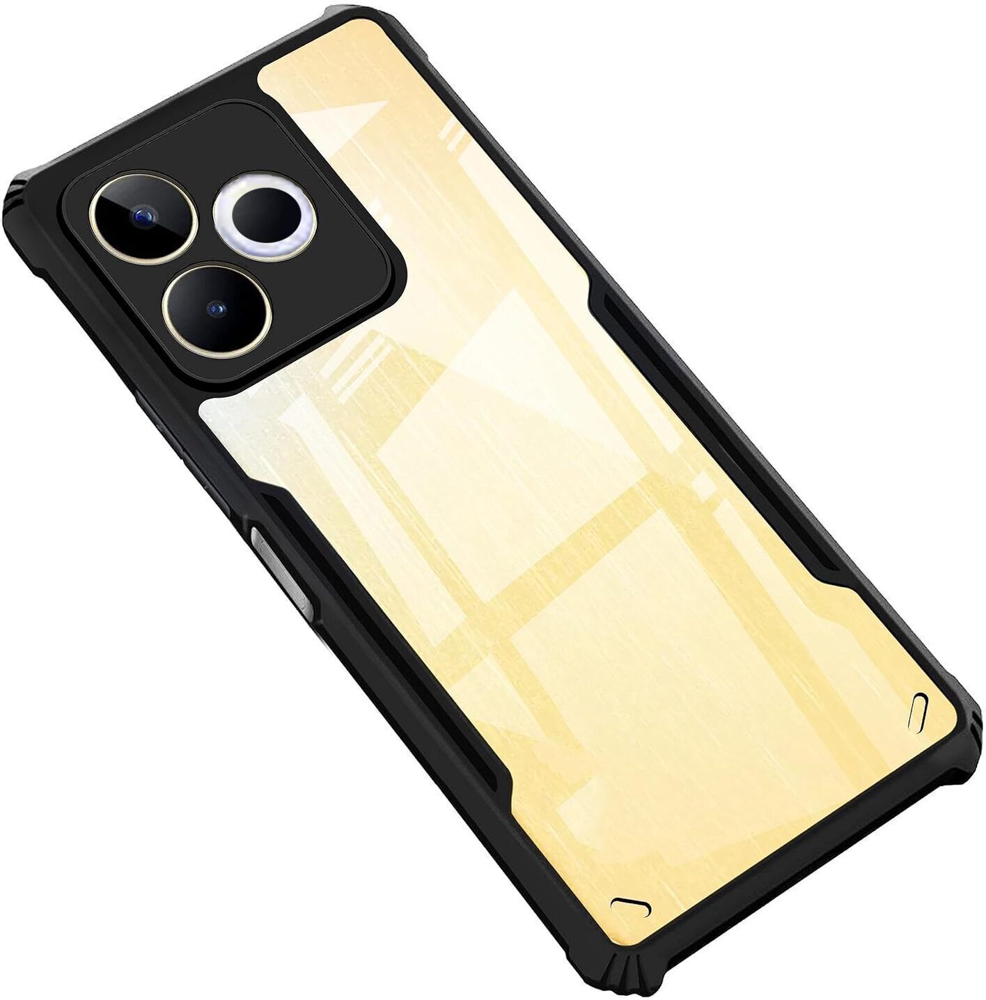 Micvir Back Cover for OPPO A5 Pro 5G (Transparent, Black, Shock Proof, Polycarbonate, Pack of: 1)