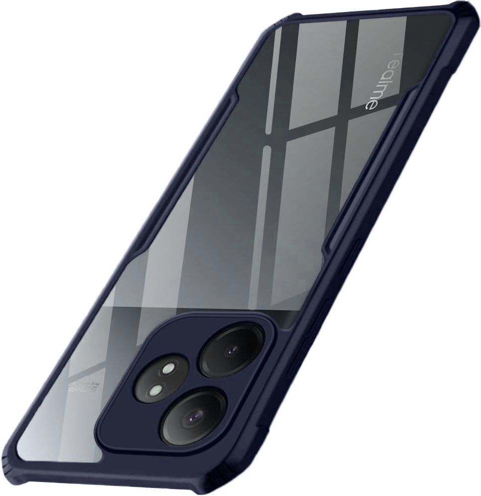 Micvir Back Cover for Realme GT 6T 5G (Transparent, Blue, Shock Proof, Polycarbonate, Pack of: 1)