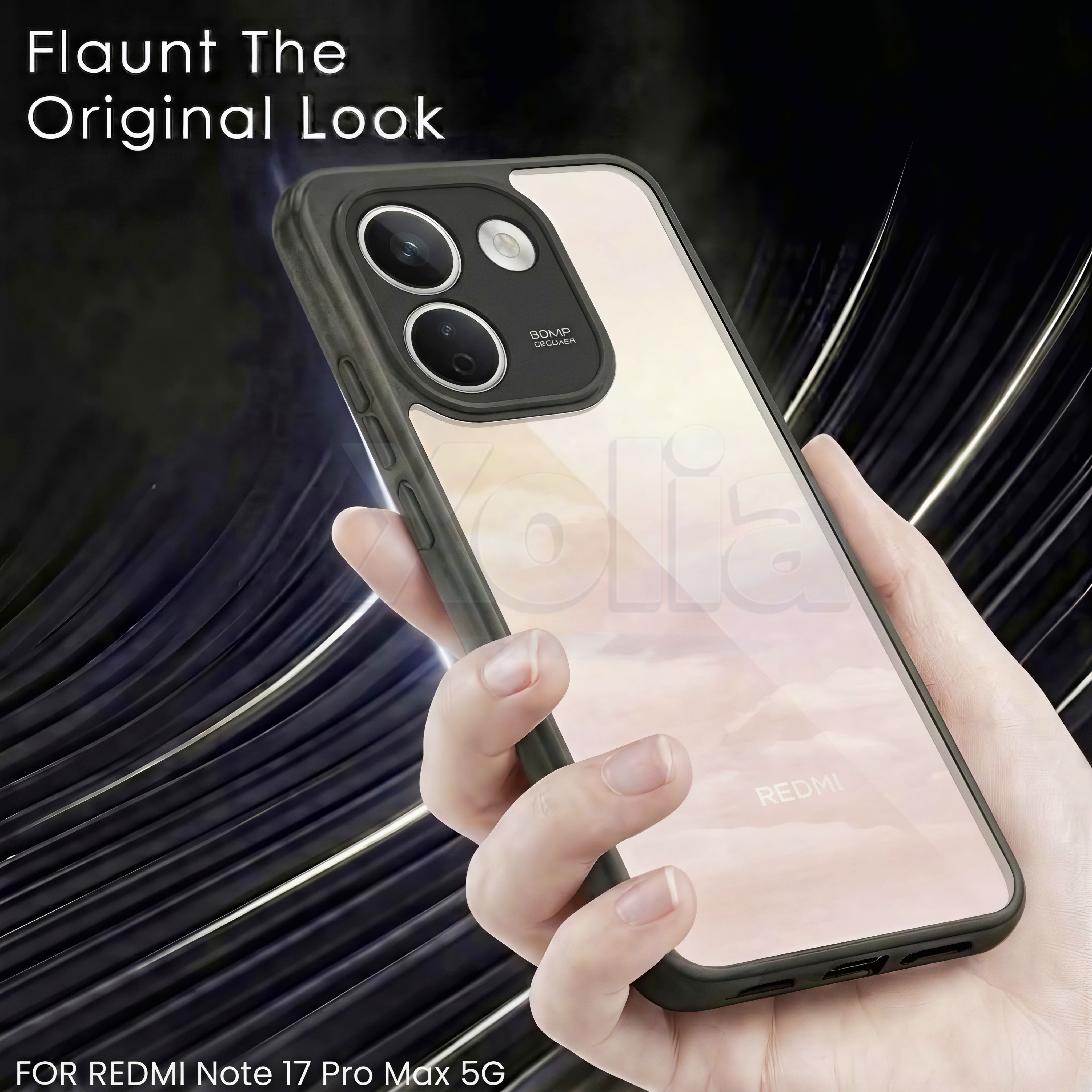 Xolia Back Cover for Redmi Note 17 Pro Max 5G (Transparent, Black, Shock Proof, Plastic, Silicon, Pack of: 1) — image 4 of 4