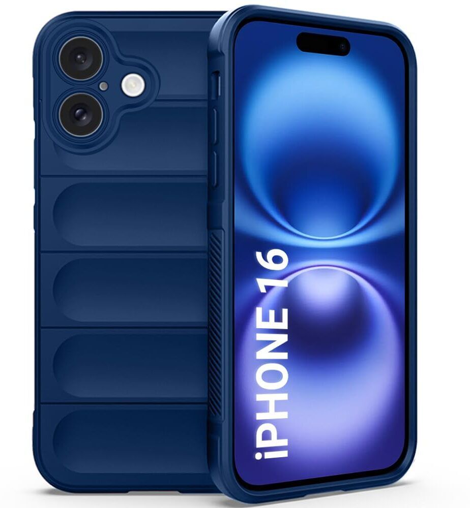 Micvir Back Cover for Apple iPhone 16 (Blue, 3D Case, Silicon, Pack of: 1) — image 1 of 5