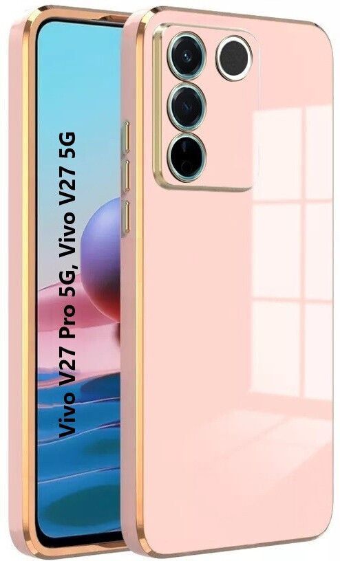 Micvir Back Cover for vivo V27 5G, Vivo V27 Pro 5G (Pink, Silicon, Pack of: 1)