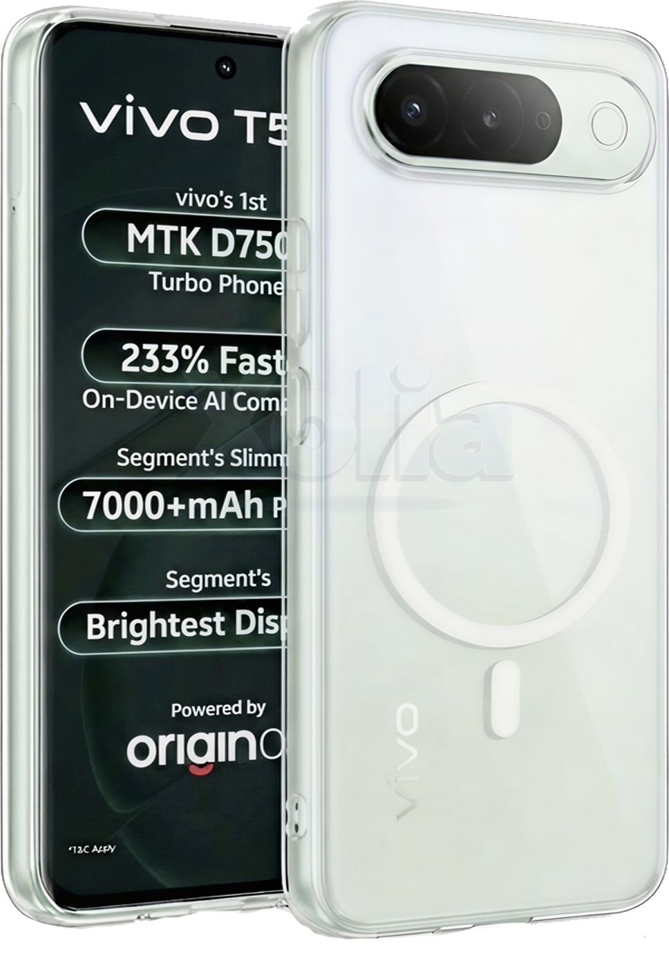 Xolia Back Cover for vivo T5 5G (Transparent, Shock Proof, Polycarbonate, Pack of: 1)