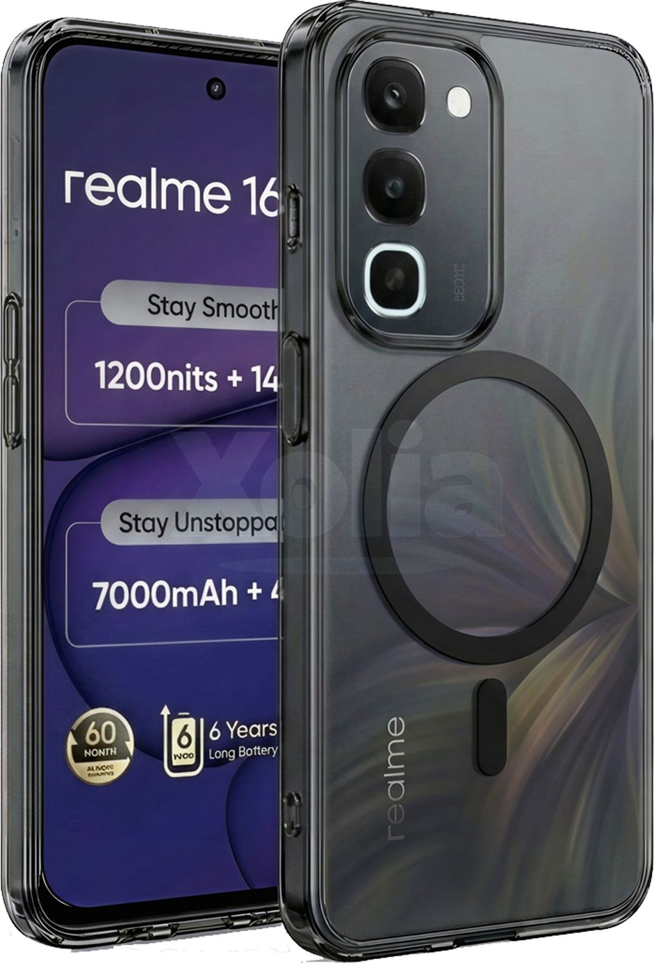 Xolia Back Cover for realme 16x 5G (Black, Shock Proof, Polycarbonate, Pack of: 1)