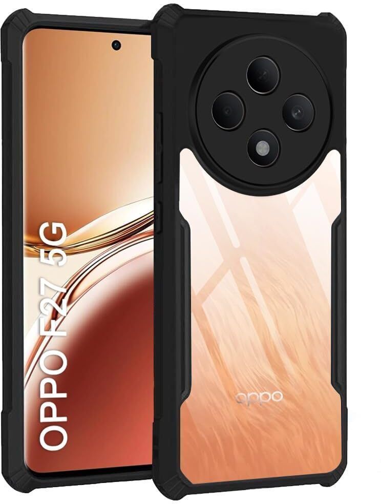 Micvir Back Cover for OPPO F27 5G (Transparent, Black, Shock Proof, Polycarbonate, Pack of: 1)