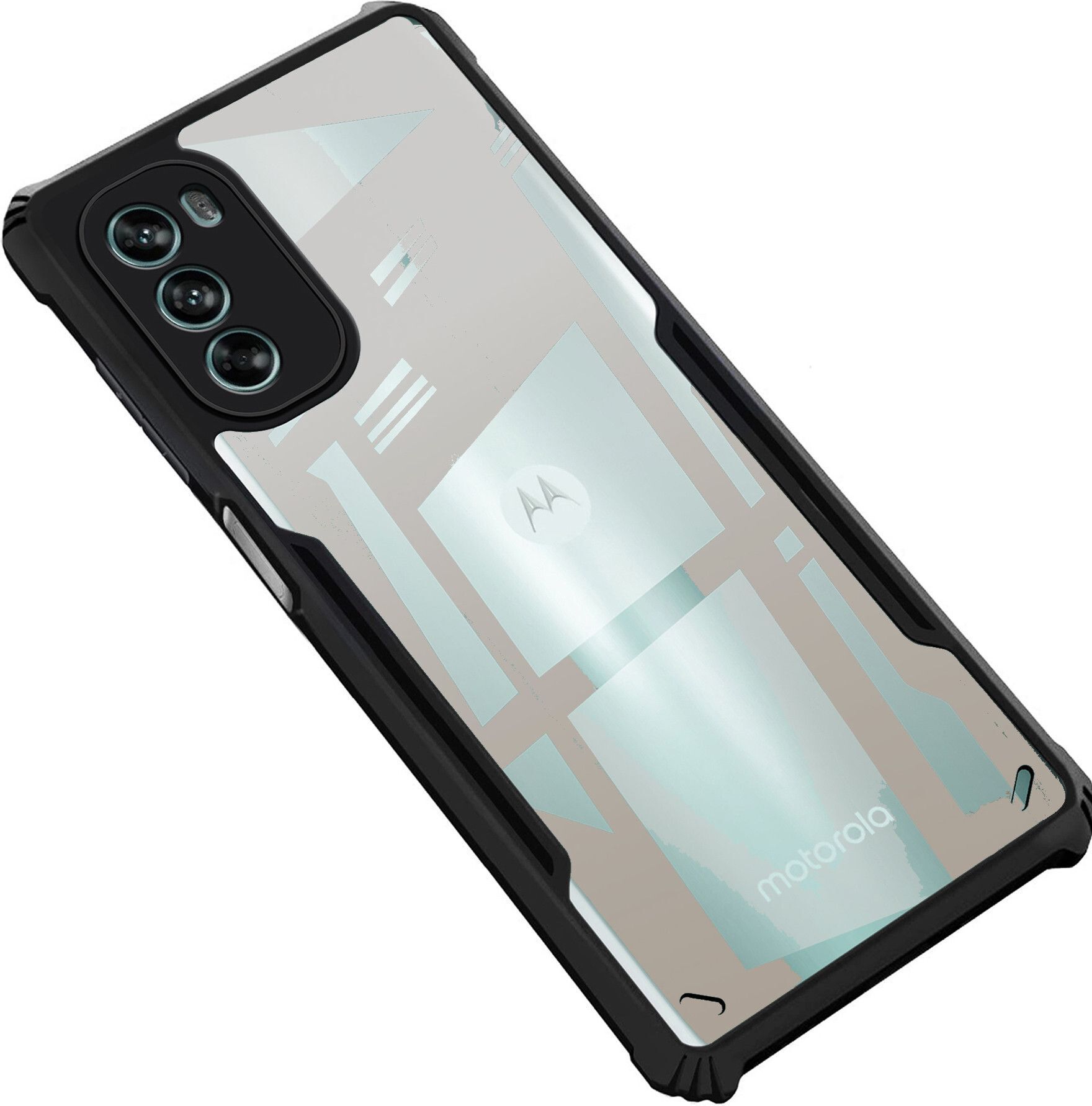 Micvir Back Cover for Motorola Moto G51 5G (Transparent, Black, Shock Proof, Polycarbonate, Pack of: 1)