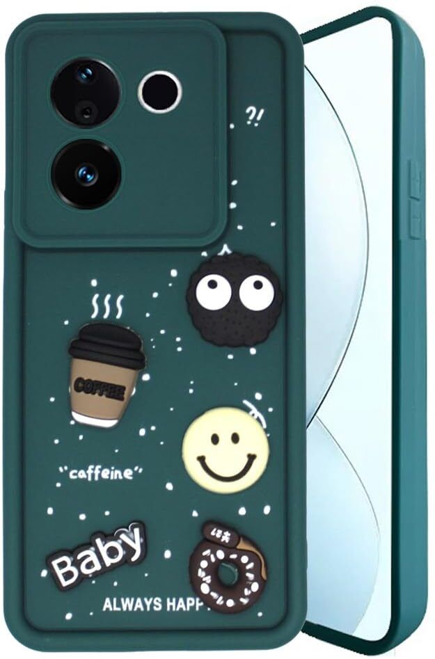 Micvir Back Cover for vivo T3 Pro 5G (Green, Silicon, Pack of: 1)