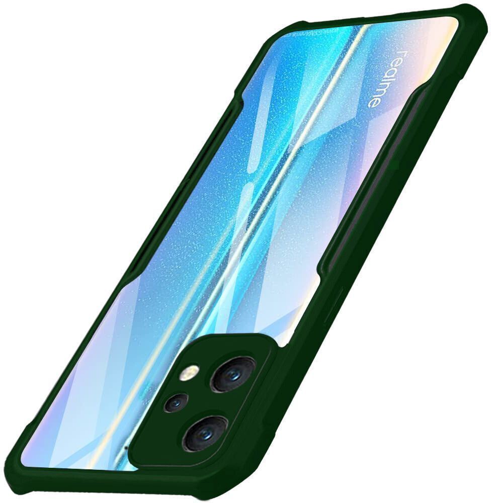 Micvir Back Cover for Realme Narzo 50A Prime (Transparent, Green, Shock Proof, Polycarbonate, Pack of: 1)