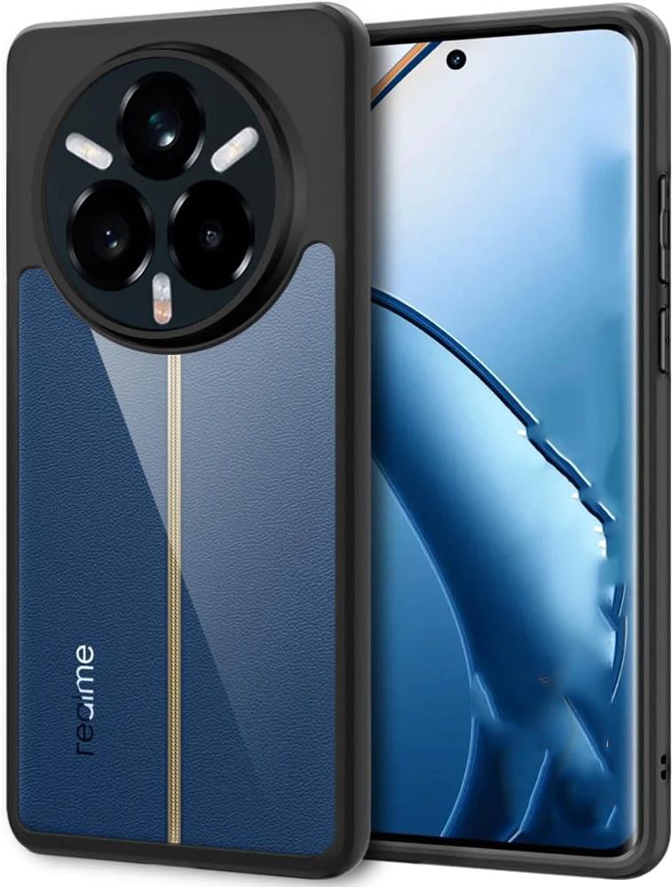 Micvir Back Cover for realme 14 Pro 5G (Transparent, Black, Shock Proof, Pack of: 1)